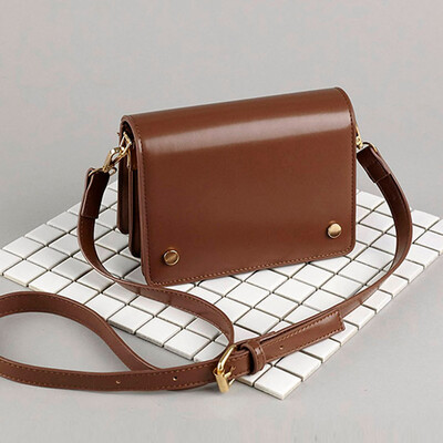 

Tailored Womens Fashion Shoulder Bag Buckle Small Square Bag Solid Color Messenger Bag