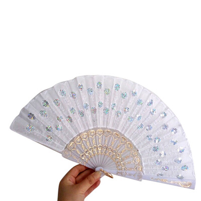 

Siaonvr Spanish Lace Silk Folding Hand Held Dance Fan Flower Pattern for Party Wedding