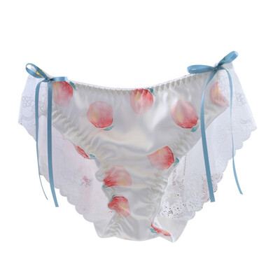 

2019 Women Lingerie Panties Summer Lace Girl Panties Ribbon Waist Japanese Underwear Womens Printed Ribbon Ladies Briefs