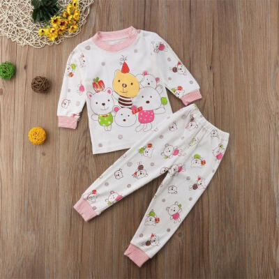 

New Newborn Baby Boy Girl Long Sleeve Tops Long Pants 2PCS Outfits Set Clothes