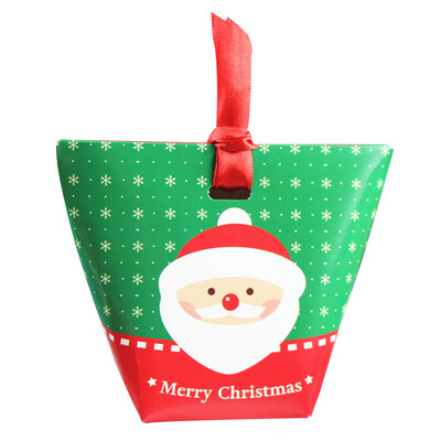 

1PC Merry Christmas Paper Gift Box Gift Bags Candy Carrier Present Boxes Bag Xmas Cookies Boxes Packing Xmas Party Home Decor