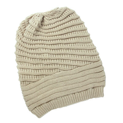 

Autumn Winter Hat Striped Knit Wool Hat Unisex Women Men Hedging Cap Solid Color Outdoor Warm Woolen Knitted Fold Hat