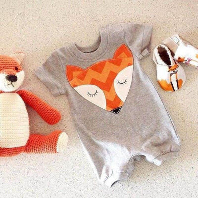 

US Stock Newborn Baby Boys Girls Fox Bodysuit Romper Jumpsuit Outfit Clothes