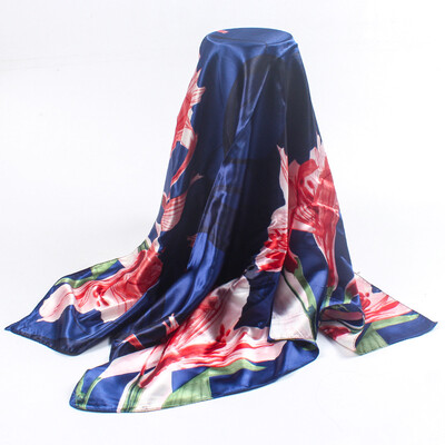 

New printing simulation silk satin scarf Scarf scarf 90cm shawl manufacturers wholesale a generation