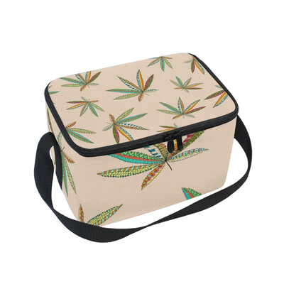 

ALAZA Lunch Box Insulated Lunch Bag Large Cooler Tote Bag Hemp Cannabis Leafs for Men Women Girls Boys