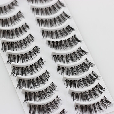 

〖Follure〗10 Pairs Thick Long Cross Party False Eyelashes Black Band Fake Eye Lashes