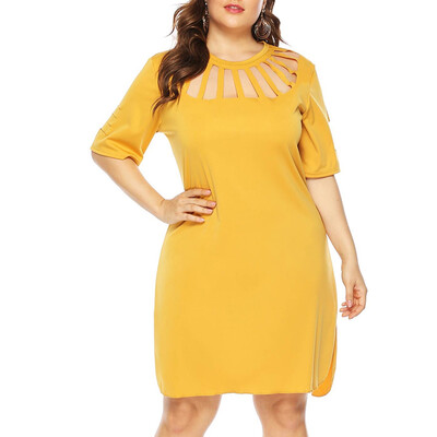 

Cutout Short Sleeve Casual Plus Size Dress