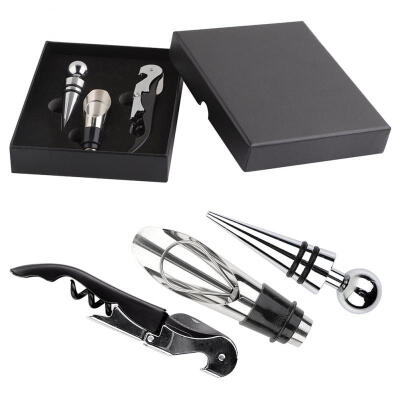 

Greensen 3PcsSet Red Wine Opening Tool Gift Set Bottle Opener Wine Stopper Wine Pourer