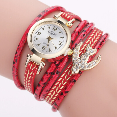 

Korean fashion personality female student quartz watch full diamond jewelry PU winding performance goods wholesale factory direct sales