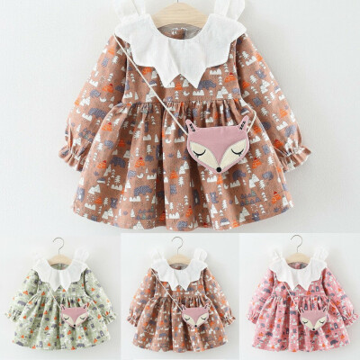 

Autumn Toddler Kid Baby Girl Clothes Animal Print Dress Tutu Skirt Outfit