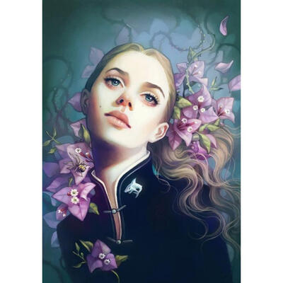 

5D DIY Diamond Painting Thinking Girl Cross Stitch Embroidery Rhinestones