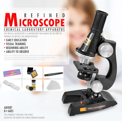 

Siaonvr Children Microscope Kit with Light Science Lab Magnifier Educational Kids Toys