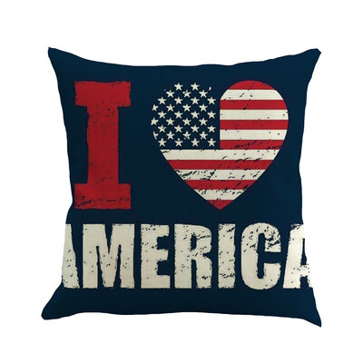 

〖Follure〗Super Soft Independence Day Linen Pillowcase Sofa Pad Set Home Decoration