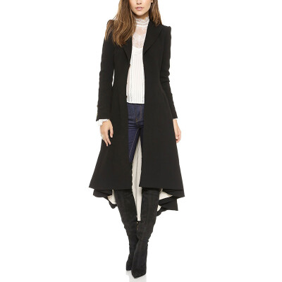 

Womens Solid Casual Slim Fit Open Front Coat Lapel Collar Irregular Cardigan
