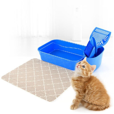 

Pet Cat Litter Cleaning Set Cat Litter Scoop Cat Litter Box Cat Litter Mat Cat Litter Broom Dustpan Storage Bucket 6 PCS