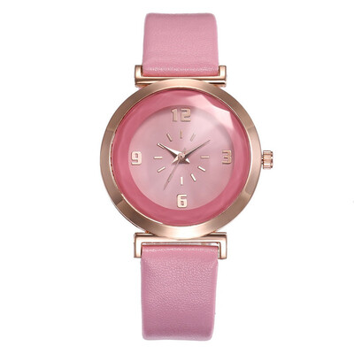 

Hot Korean Arabic Numerals Ladies Watch Wristwatches Leather Quartz Wristwatch Clock Mechanism Stainless Steel Kol Saati