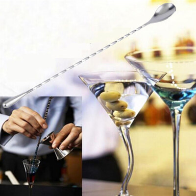 

Twisted Spiral Stainless Steel Cocktail Mixing Spoon Bar Durable Stirring Tool