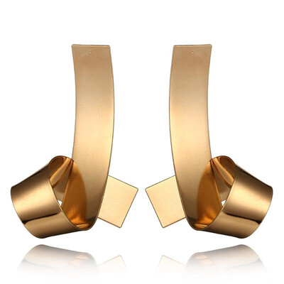 

1 Pair Gold Silver Color For Women Alloy Statement Earrings Irregular Geometric Earrings Big Modern Fashion Jewelry