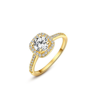 

Zircon Jewelry Ring 18K Gold Ring Round Diamond Jewelry Wedding Ring