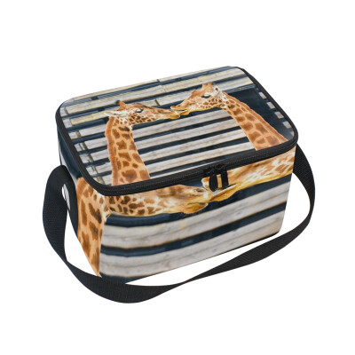 

ALAZA Lunch Box Insulated Lunch Bag Large Cooler Giraffes Love Kiss Tote Bag