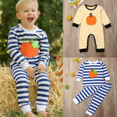 

US Halloween Kid Baby Girl Boy Pumpkin Romper Tops T-shirt Pants Legging Clothes