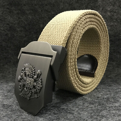 

Unisex Russian National Emblem canvas Tactical belt quality casual sport Military belts For Mens&Women Jeans belt