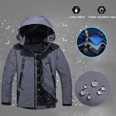 

Toponeto Men Winter Hooded Softshell Windproof Waterproof Soft Coat Shell Jacket