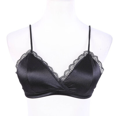 

Sexy Women Sheer Lace Triangle Bralette Bustier Crop Top Unpadded Basic Bra New