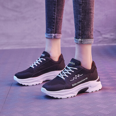 

LZJ 2019 Fashion Women Platform Shoes Lace Up white Vulcanize Shoes Womens Female Trainers Dad Shoes Womens Chunky Sneakers