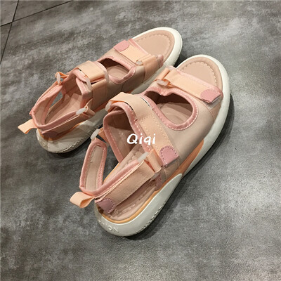 

Trendy sandals woman 2019 summer new Korean version of 100 magic paste flat bottom of the original style