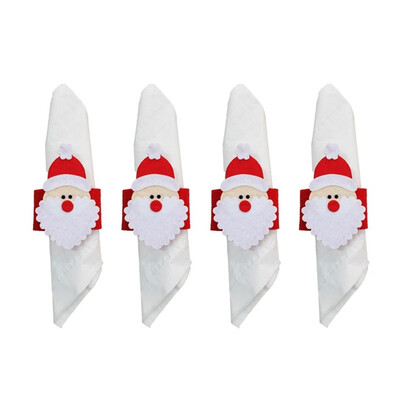 

4pcs Santa Claus Buckle Napkin Ring Christmas Decorations