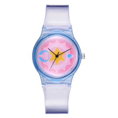 

Korean version of the cute&simple transparent watch student casual small fresh pink versatile wrist watch