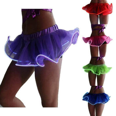 

Light Up Tutu Party Dancing Rave El Wire Accessory Running Sparkly Tutu Skirt