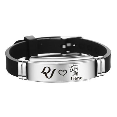 

Kpop Red Velvet Bracelet Wristband Stainless Steel Red Velvet Signature Silicone Bracelet Fashion Jewelry