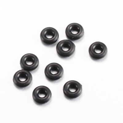 

Rubber O Rings Fit European Clip Stopper Beads Black 2mm