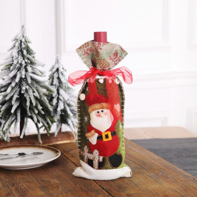 

〖Follure〗Champagne Bottle Bag Christmas Stereo Old Man Linen Bottle Set Party Decoration