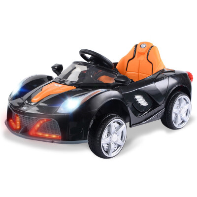 

12V RC LED Lights Battery Powered Kids Riding Car-Black
