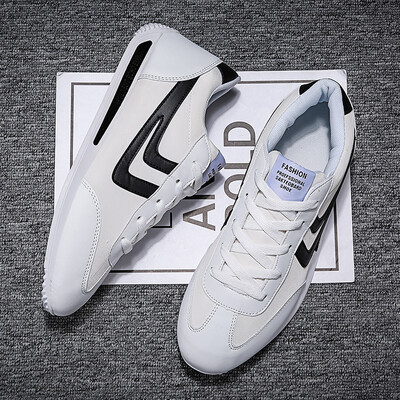 

2019 new autumn white tide shoes mens sports&leisure Agan mens shoes wild trend British white shoes shoes