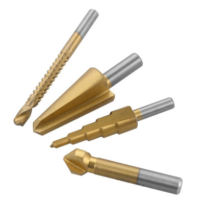 

〖Follure〗4pcs Titanium Coated Set of Bit 4-12mm Step Saw Drill Chamfering G1K3