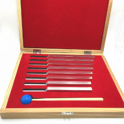 

8pcs Aluminum Alloy Silver Tuning Fork Set Chakra Hammer Ball Diagnostic Tool for Sound Healing Therapy With Wooden Box Musical In