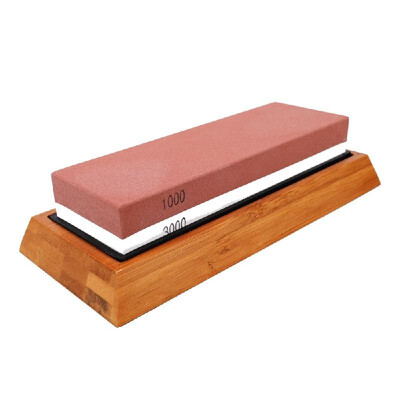 

Double-sided Bicolor Whetstone Cutter Sharpener Stone for Kitchen White Corundum Sharpening Tool with Silica Gel Underlay
