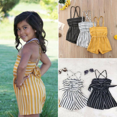 

Infant Toddler Kids Baby Girl Off The Shoulder Romper Jumpsuit Playsuit Sunsuit