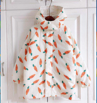 

Autumn&winter 2018 school of soft girls school wind carrot digital printing thickened cap of long style cotton clothes