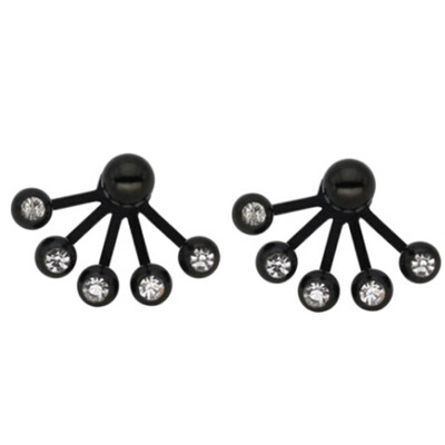 

2 Pcs Fashion Trend Titanium Steel Stainless Steel Five Small Ball Studs Earrings