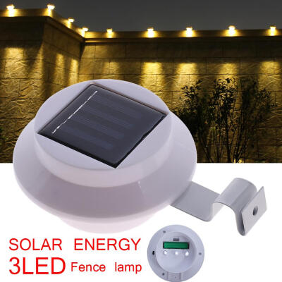 

Solar Power Powered Outdoor Garden Light Gutter Fence 3 LED Wall Bulb Lamp