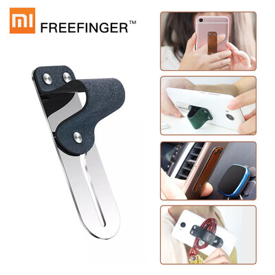 

Xiaomi Freefinger Finger Ring Holder Leather Stainless Steel Mobile Phone Grip Car Phone Mount Stand For iPhone  Max X 8 7 6 Hua