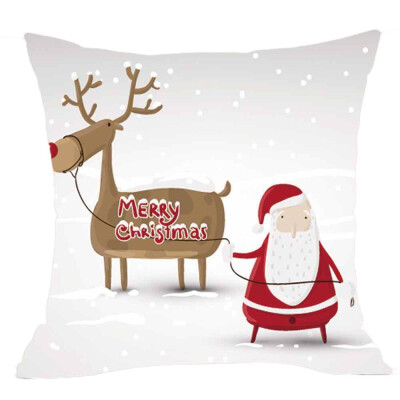 

Tailored Merry Christmas Pillow Cases Super Cashmere Sofa Cushion Cover Home Decor