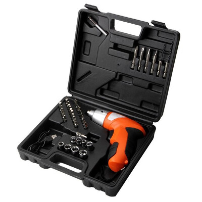 

45pcs 36-48V Multifunctional Mini Cordless Rechargeable Screwdriver Drill Driver Bit Kit with LED&Battery Indicator