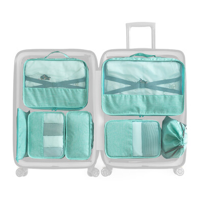 

7 PCS Travel Luggage Packing Bag Set Portable Clothes Organizer Water-resistant Storage Cubes Pouch Set