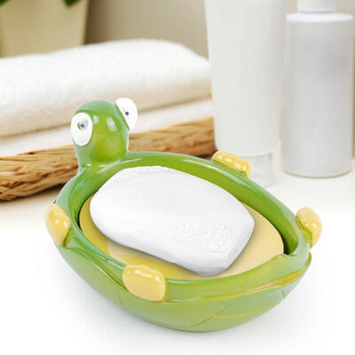 

Greensen Tortoise-shape Resin Soap Dish Holder Soap Case Shower Soap Saver Case with Drain Hole for Sink